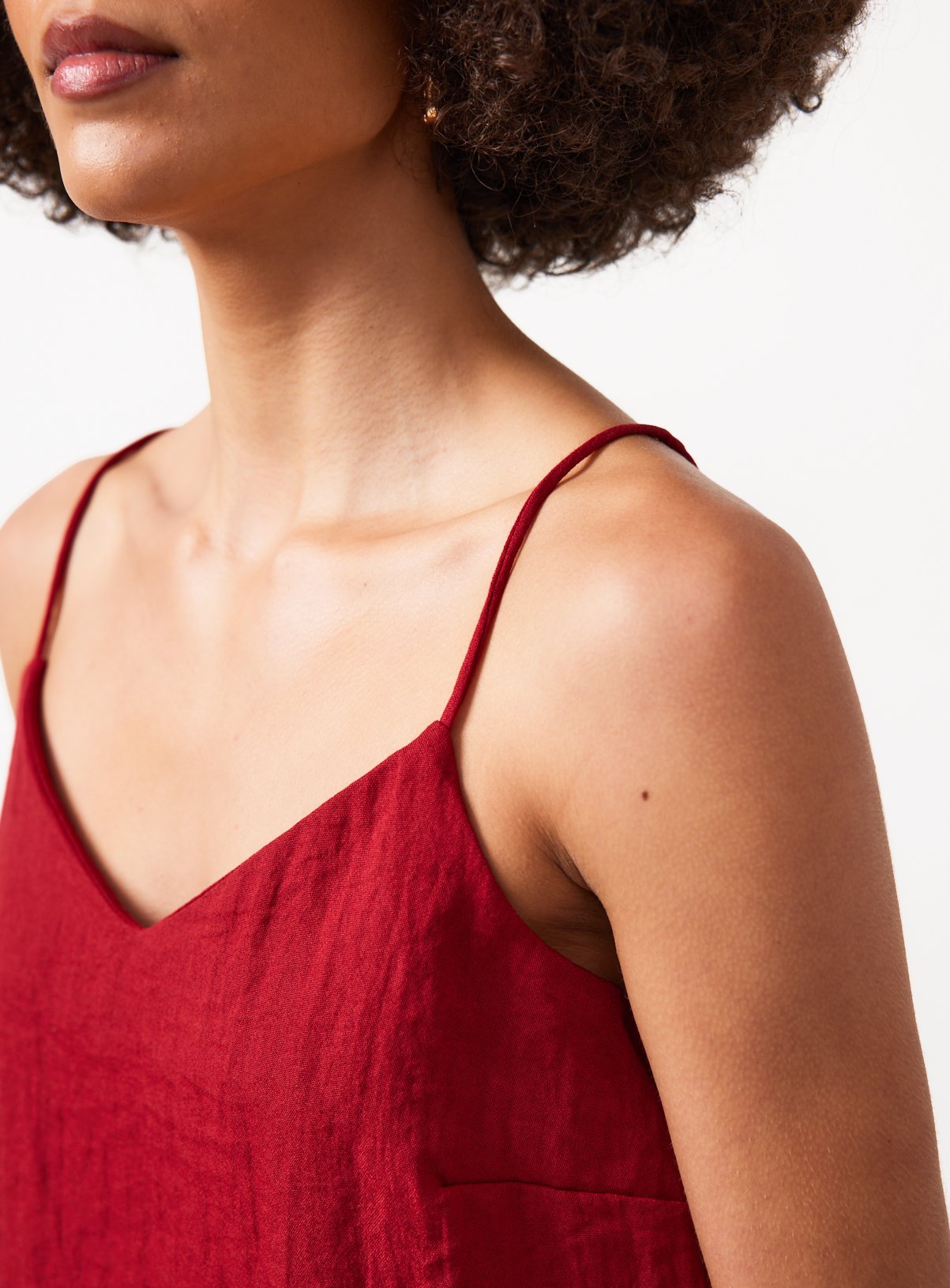 Dark Red Viscose Cami Co-ord Top 16 - Image 3 thumbnail